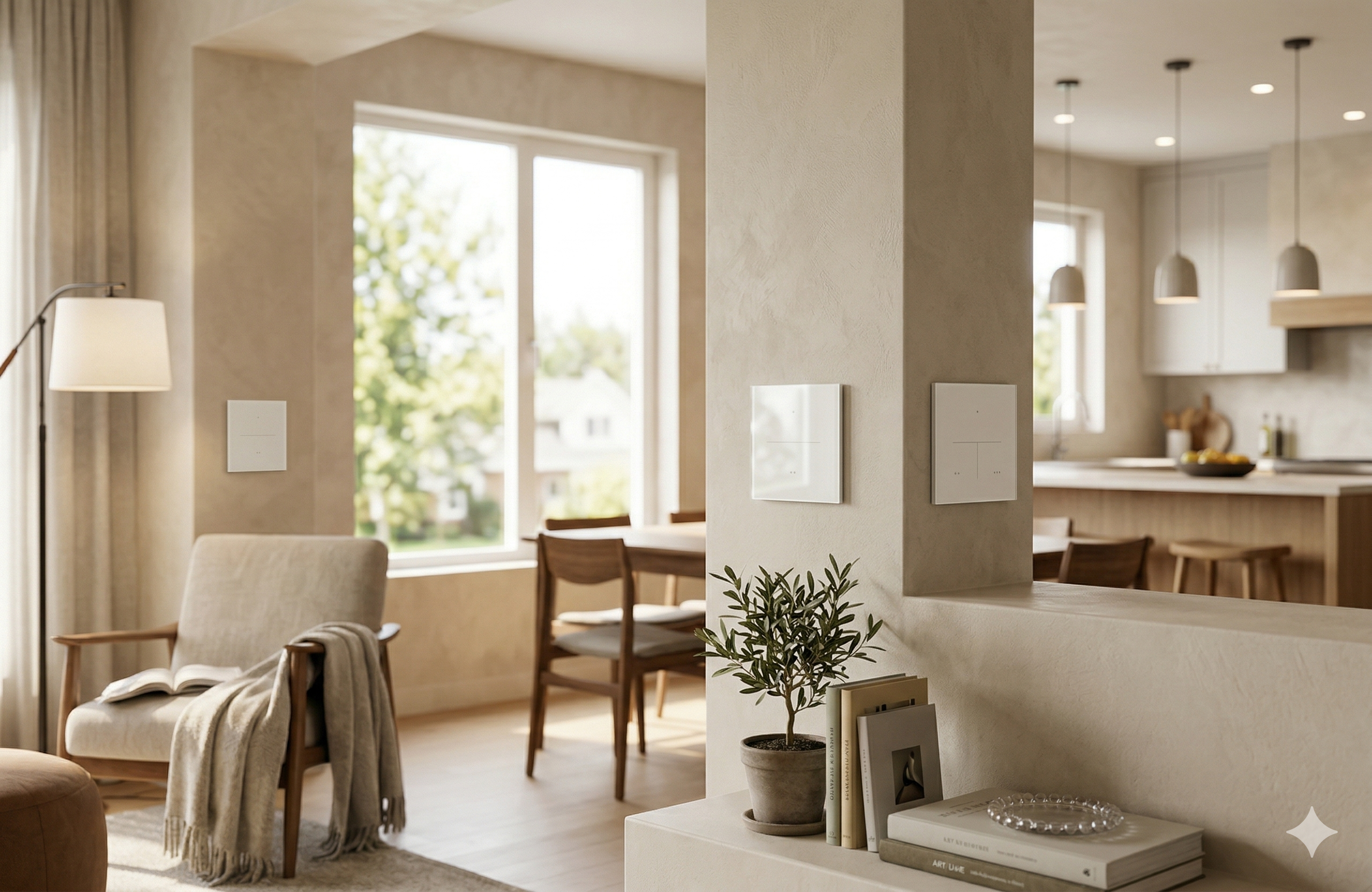 Modern home interior with Dawn smart switches
