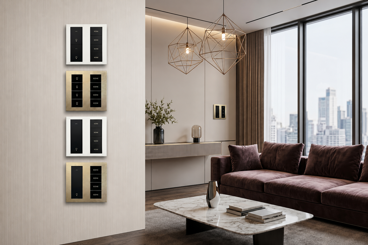 Dawn L Series brushed aluminum switch range
